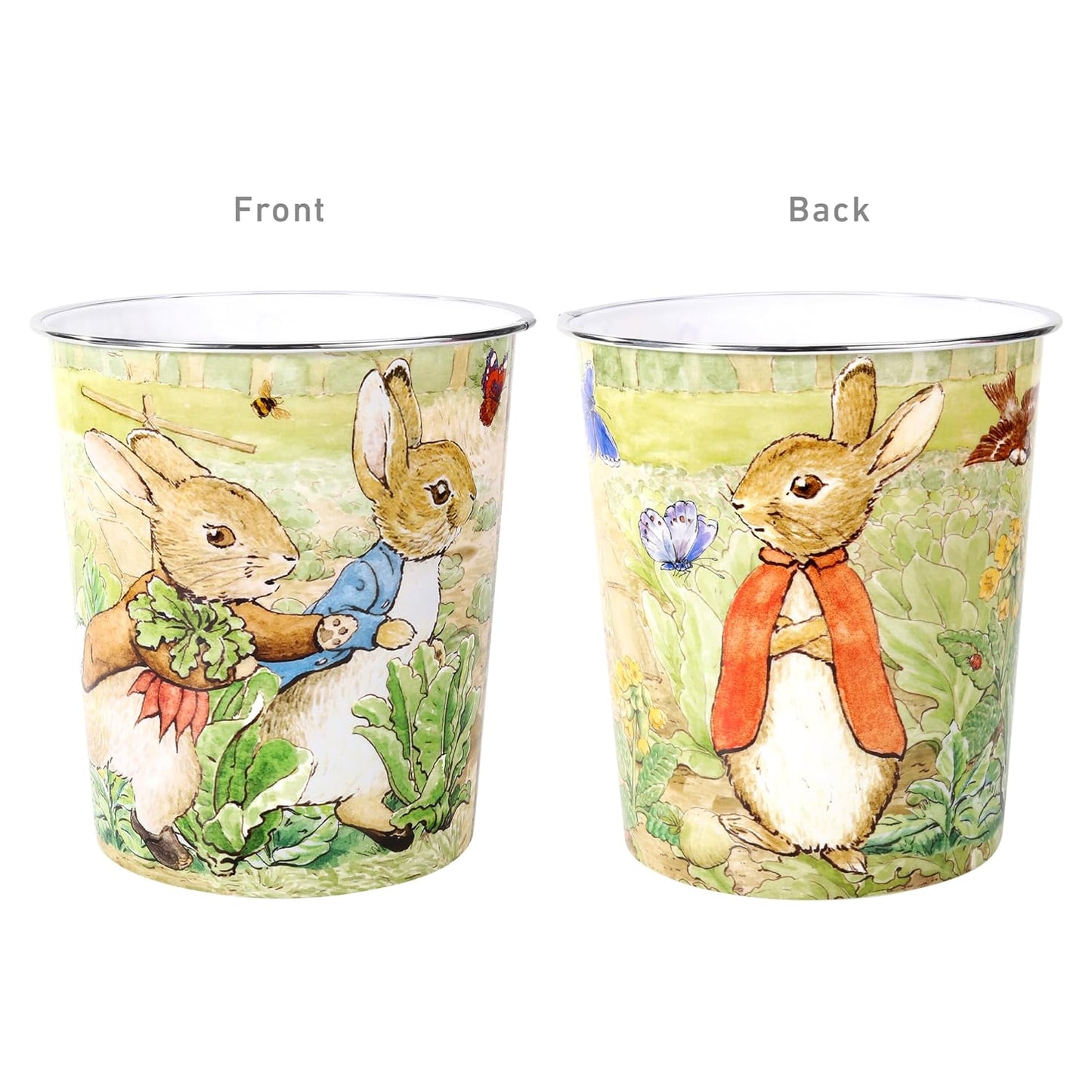Kids Waste Paper Bin 7L – Peter Rabbit Classic Design Plastic Trash Can for Bedroom, Study Desk & Playroom, Lightweight Open Top Dustbin
