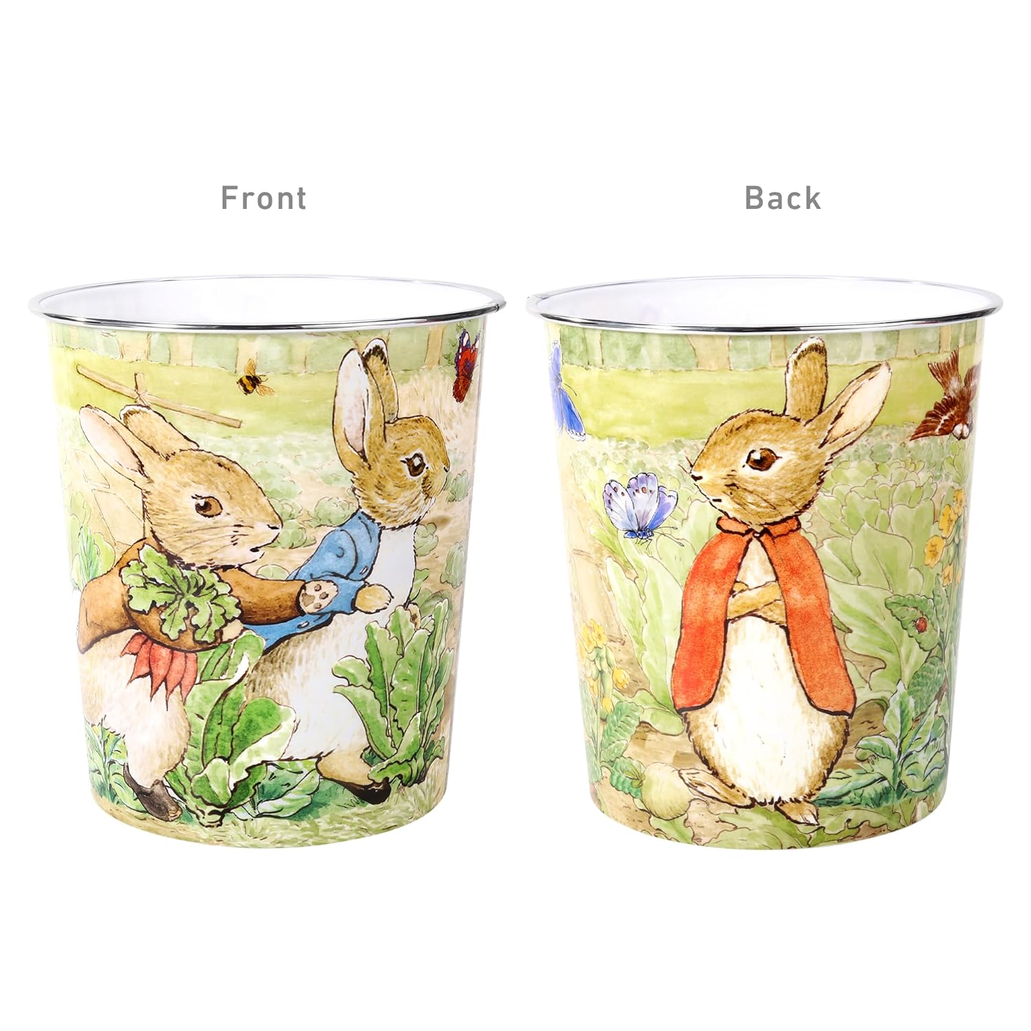 Kids Waste Paper Bin 7L – Peter Rabbit Classic Design Plastic Trash Can for Bedroom, Study Desk & Playroom, Lightweight Open Top Dustbin